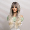 26 InchesLong Curly Wavy Ombre Blonde Wig - Effortless Glamor