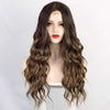 Ins Hot Brown Mixed Blonde Long Wavy Mini Lace Front Wigs - Effortless Glamor