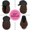 Newsboy Cap with 10 Inch Wavy Curly Hair Extensions for Women - Effortless Glamor