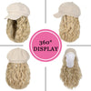 Newsboy Cap with 10 Inch Wavy Curly Hair Extensions for Women - Effortless Glamor