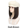 Synthetic 19.5-Inch White Newsboy Cap Wig Suitable For Daily Use - Effortless Glamor