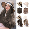 Summer Hat Wigs With Curly And Straight Hair - Effortless Glamor