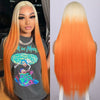 Ins Hot Long Blonde Orange Cosplay Mini Lace Wigs - Effortless Glamor