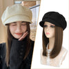 Synthetic 19.5-Inch Newsboy Cap Wig Suitable For Daily Use - Effortless Glamor