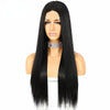 Long Straight Hair Synthetic Front Lace Wig Medium Parting Hairstyle - Effortless Glamor