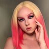 Ins Hot Ombre Blonde Pink Bob Mini Lace Wigs