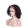 Natural Dark Brown Afro CurlyWig with Scarf - Effortless Glamor