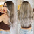 Women's Long Curly Hair In The Middle Part Of The Big Wave Of Gray And Gold Mixed Color Pick Dye Wig