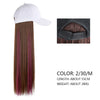 Wigyy White Baseball Cap Adjustable Long Straight Hair a Variety Of Colors - Effortless Glamor