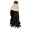 Knit Beanie Winter Hat with Removable Hair Hat Wig - Effortless Glamor