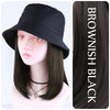 Black Bucket Cap Short Straight Hair Wig Suitable For Daily Party Use - Effortless Glamor