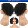 Afro Wrap Wigs 2 in 1 Black Wigs with Headband Attached Curlyfor Black WomenWigs - Effortless Glamor