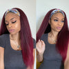 Red Kinky Yaki Straight Headband Wigs - Effortless Glamor