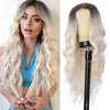 Ins Hot Brown Mixed Blonde Long Wavy Mini Lace Front Wigs - Effortless Glamor