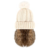 Beanie Hat with Hair Extensions Cap Attached Short Curly Wavy Hairpiece Wig - Effortless Glamor