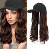 Black Baseball Cap Gold Big Wave Long Volume Wig - Effortless Glamor