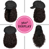 Newsboy Cap with 10 Inch Wavy Curly Hair Extensions for Women - Effortless Glamor