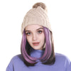 Beanie Hat with Hair Extensions Attached Straight Short BobWig - Effortless Glamor