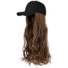 Ins Hot24" Long Curly Wavy Hairpiece Adjustable Baseball Cap Attached Natural Wig for Women Girls Bleach Blonde - Effortless Glamor