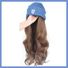 17inch Long Wavy Wig Blue Soft Knit Cap - Effortless Glamor