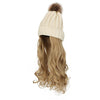 Knit Beanie Winter Hat with Removable Hair Hat Wig - Effortless Glamor