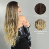 Ins Hot Women's Long Curly Hair Medium Parting Big Wave Golden Gradient For Daily Use