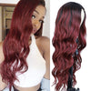 Ins Hot for Women Long Body Wavy Dark Brown Middle Part Water Wave Hair Wig Cosplay Natural Heat Resistan - Effortless Glamor