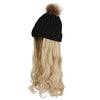 Knit Beanie Winter Hat with Removable Hair Hat Wig - Effortless Glamor