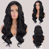 Long Natural Wave Black Wigs Middle Curly Wigs for Daily Use Hairs