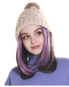 Beanie Hat with Hair Extensions Attached Straight Short BobWig - Effortless Glamor