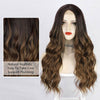 Ins Hot Brown Mixed Blonde Long Wavy Mini Lace Front Wigs - Effortless Glamor