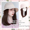 Summer Hat Wigs With Curly And Straight Hair - Effortless Glamor