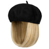 Wigyy Bob Hat Wig 9.5 Inch Straight Short Synthetic Bobo wigs Hat with hair Natural balck French Wool Artist Attached - Effortless Glamor