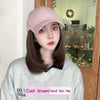 Pink Baseball Cap Hat Wigs - Effortless Glamor