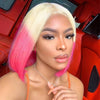 Ins Hot Ombre Blonde Pink Bob Mini Lace Wigs