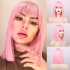 Ins Hot Women Omber Blond Pink Short Straight Bob Wig - Effortless Glamor