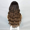 Ins Hot Brown Mixed Blonde Long Wavy Mini Lace Front Wigs - Effortless Glamor