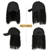 Ins Hot Baseball Cap with 16 Hair Extensions Adjustable Wig Hat Attached African Kinky Curly Hairpiece - Effortless Glamor