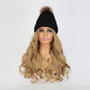 Knit Beanie Winter Hat with Removable Hair Hat Wig - Effortless Glamor