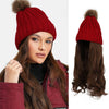 Knit Beanie Winter Hat with Removable Hair Hat Wig - Effortless Glamor