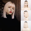 Ins Hot Women Omber Blond Pink Short Straight Bob Wig - Effortless Glamor