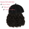 Wigyy Black Berets Cap with 8 Inch Wavy Curly Hat Wig - Effortless Glamor