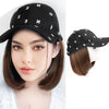 Straight Short Hair With Letter Cap Wig - Effortless Glamor