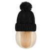 beanie Hat with Hair Extensions Cap Attached 9.5'' Straight Short Bob Hairpiece Wig - Effortless Glamor