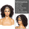 Natural Dark Brown Afro CurlyWig with Scarf - Effortless Glamor