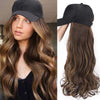 2022 Ins Hot Brown Black Wave Wig With Hat - Effortless Glamor