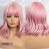 Hot Pink Short Natural Wave Wigs