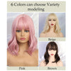 Hot Pink Short Natural Wave Wigs