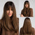 18" Long Brown Wig with Bangs