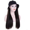 Wigyy Black Bucket Hat with Straight Hair Wig - Effortless Glamor